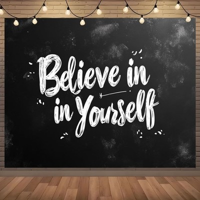 2D Flat, 1pc Inspirational Believe in Yourself Quote Banner - Durable Polyester,