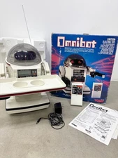Tomy Omnibot - Tested- READ!  1984 RC Vintage Robot with all parts and box!