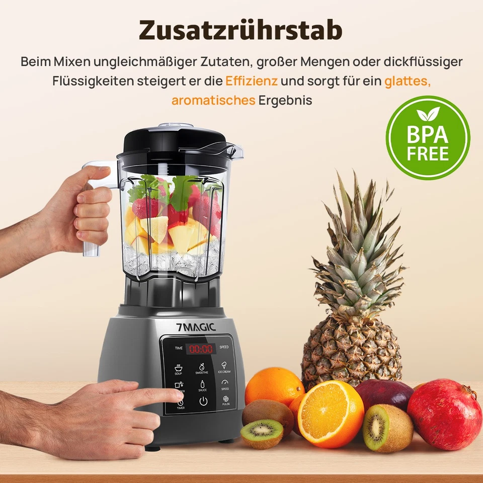 2L Stand Mixer High Performance Blender 2000W Ice Crusher Stand Blender Smoothie Maker - Image 3 of 4