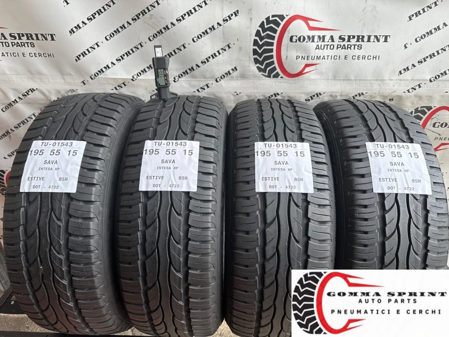 4 PNEUMATICI DI OCCASIONE 195/55/15 SAVA ESTIVE GOMME 195 55 15