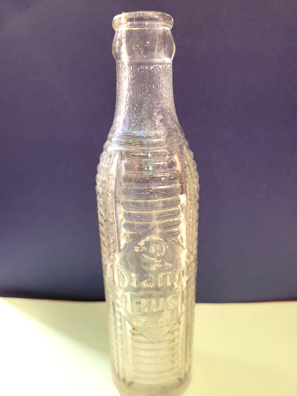 Vintage ORANGE CRUSH BOTTLE Ribbed PAT'D 1920 - 6 FL OZ No City