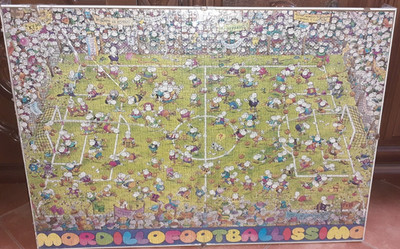1500 PIECE PUZZLE Vintage 80s GUILLERMO MORDILLO FOOTBALLISSIMO 1981 Comics