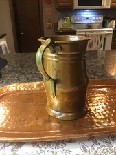 Antique Handmade Hammered Copper Mug Primitive Tankard Cup 19th Century 6” Wow!