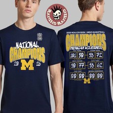 Wolverines 2026 NCAA Men  s Basketball National Champions Schedule Scores Shirt