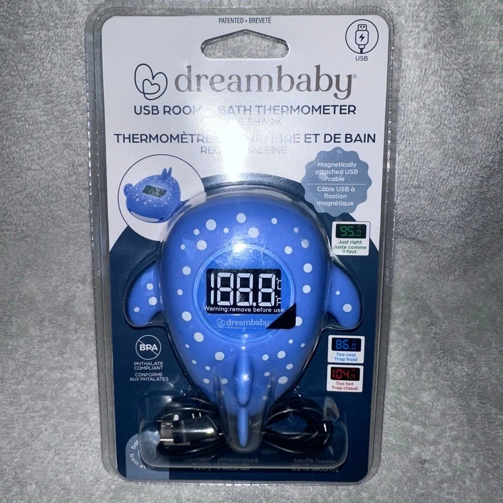 NIP Dreambaby USB Rechargeable Room & Bath Thermometer Whale Shark
Opens in a new window or tab