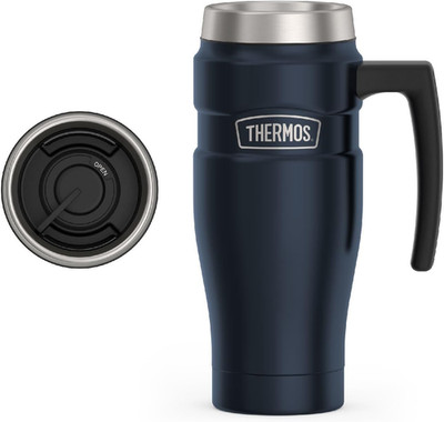 Stainless King Vacuum-Insulated Travel Mug with Handle - 16Oz, Midnight Blue -  
