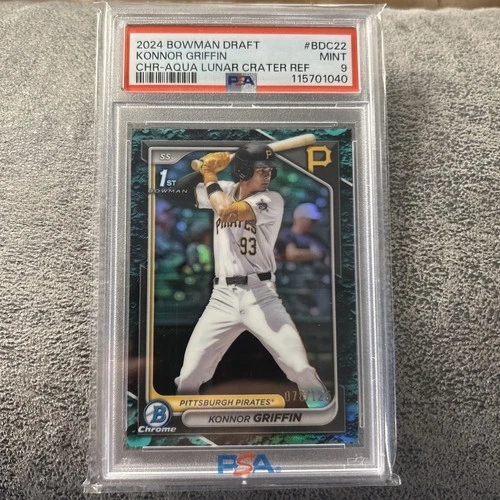 2024 Bowman Chrome DRAFT 1ST KONNOR GRIFFIN #BDC22 AQUA LUNAR CRATER /125 PSA 9
