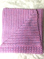 Handmade Crochet Granny Throw Lap, Baby Blanket Afghan Pink & Lavender 26"×28"