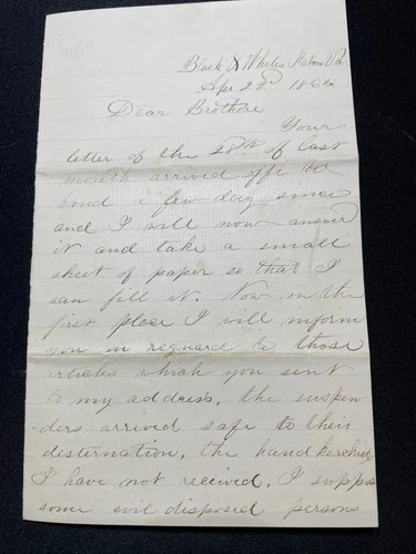1865 Civil War Letter 16th Maine Infantry, Black & White's Station, Virginia