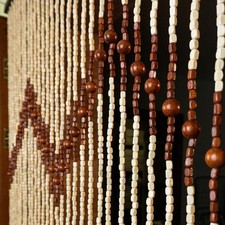 90x170cm Wooden Beaded Bamboo Door Curtain Home Hanging Fly Screen Room Divider