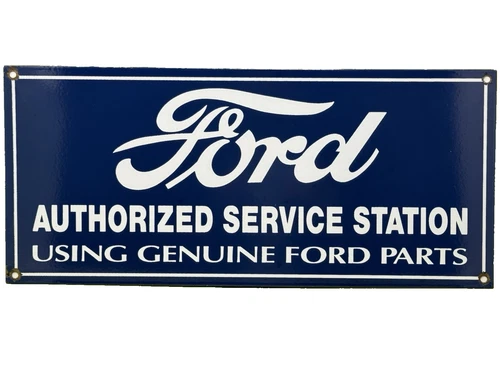 VINTAGE FORD MOTORS PORCELAIN SIGN GAS STATION PUMP PLATE DEALERSHIP CHEVROLET