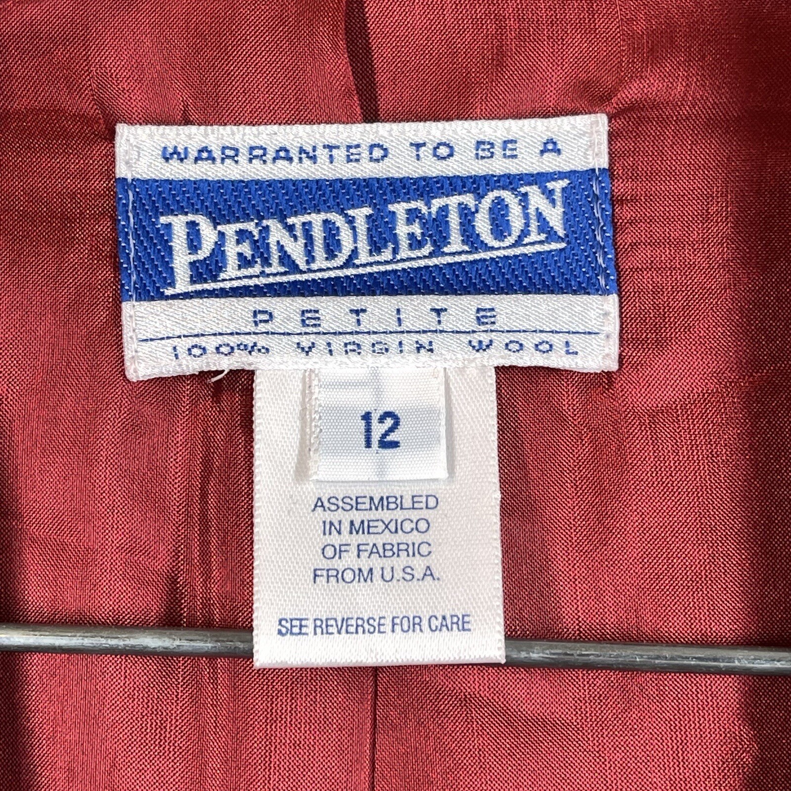 Pendleton Red 100% Virgin Wool Suit Jacket Blazer… - image 3