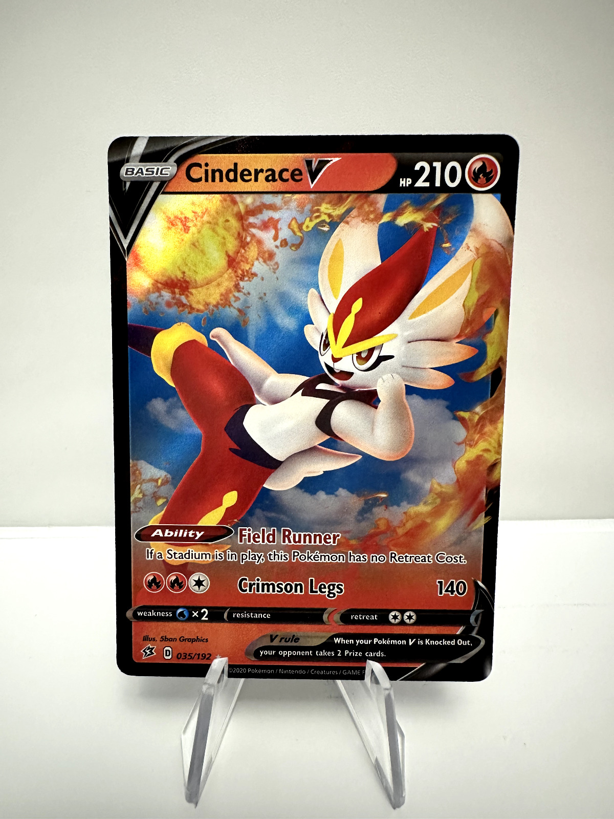 Cinderace V 035/192 - Sword & Shield Rebel Clash - Pokémon TCG - Rare - LP