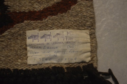 Vtg folk art We Are Going Home From Work Lebowa South Africa hand woven tapestry - 第 3/9 張圖片