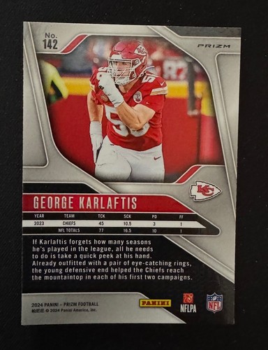 2024 Prizm Football George Karlaftis Green Ice SP #142 - Picture 2 of 2