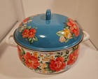New ListingPioneer Woman Vintage Floral Enameled 4 Quart Dutch Oven & Lid Retired 2012 Joc