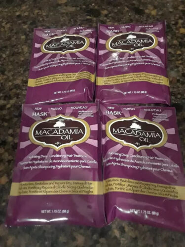 Hask Macadamia Oil Moisturizing Deep Conditioning Treatment Packet -lot of 4