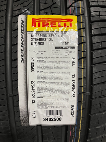 4 New 275 45 21 Pirelli Scorpion Zero A/S PNCS Noise Cancelling Tires