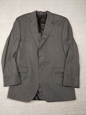Vtg Union Canada Chaps Ralph Lauren Men 44L Gray Herringbone Wool Blazer Jacket