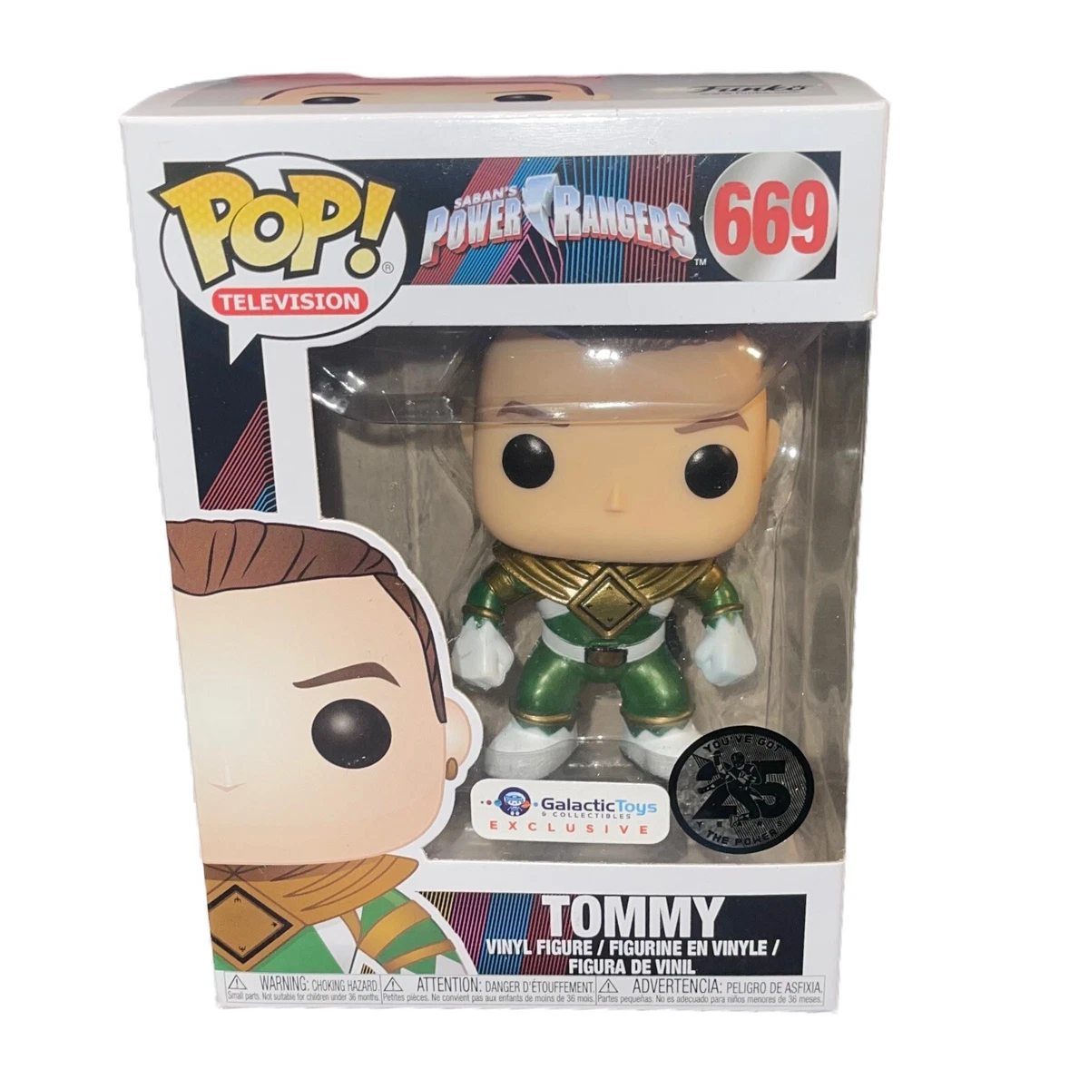 Funko Pop Tommy 669 Unmasked Metallic Galactic Toys Exclusive Green Power Ranger