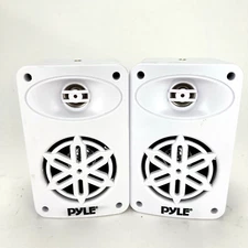 Pyle 3.5” 2-Way Indoor/Outdoor Speaker System PDWR35WT Tested White Pair