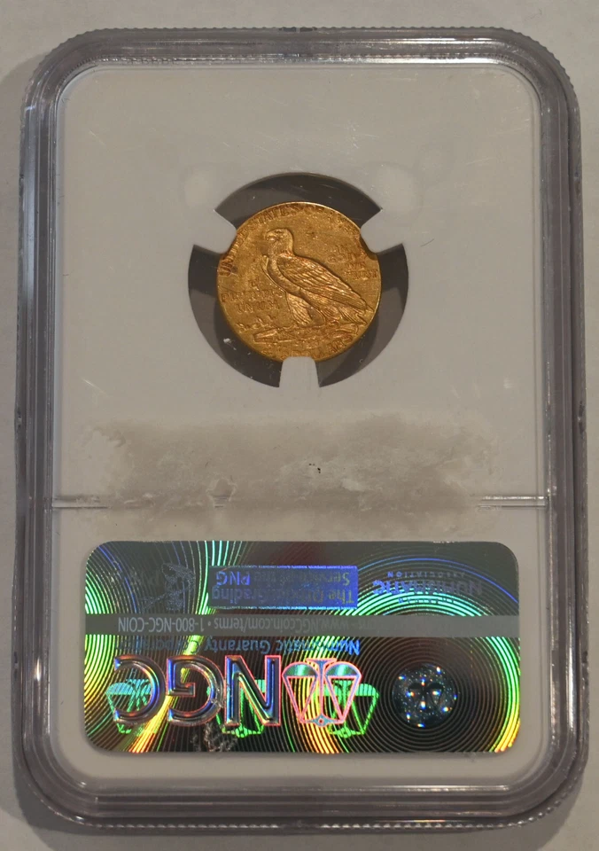 1927 $2 1/2 Gold Indian NGC MS62 Quarter Eagle - Image 2 of 4