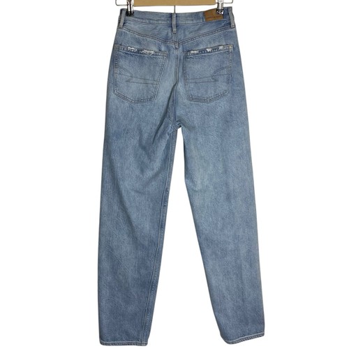 American Eagle Baggy Jeans Womens 0 (25x30) High Rise Wide Leg Denim Slouchy AEO - Picture 2 of 11