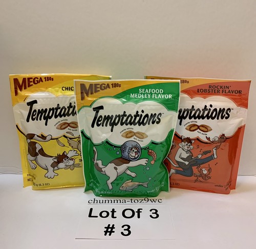 TEMPTATIONS (Lotto di 3) Mega Pouch Gatto Tratta Tutti i Gatti Amore:)(A scelta dell'acquirente!)Nuovo con etichetta! - Foto 3 di 12