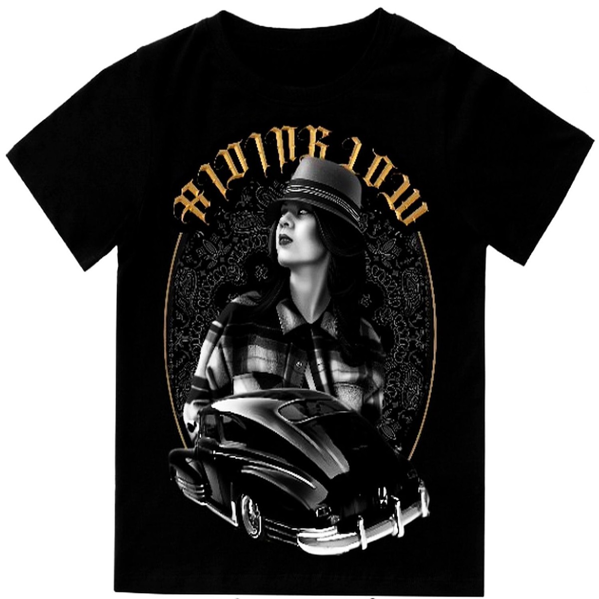 Riding Low Lowrider Men's T Shirt Classic Car Graphic Print On
