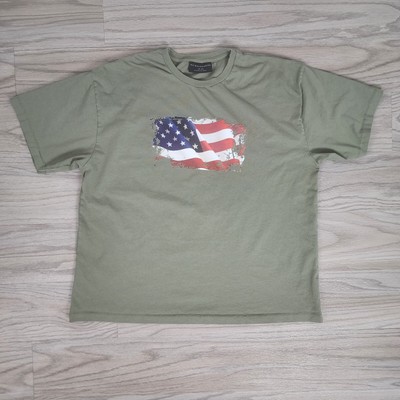 Size Large (42-44) Olive Green Fourth of July No Boundaries Patriotic T-Shirt