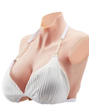 Silicone Breastplate K-Cup High Neckline Fake Breasts for Cosplay Drag Queen
