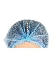 Mob Cap Blue Metal Detectable Hair Nets Pack Of 100 Disposable Free Size