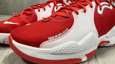 Nike Paul George Men\'s Size 7.5 Red and White Athletic Sneakers # DA7758-600 Nike Paul George PG 5 TB University Red DA7758-600  main image 4
