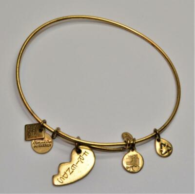 Signiert 2012 ALEX & ANI FRIENDS Charm Goldfarbenes Erweiterbares Armreif 2 5/8''