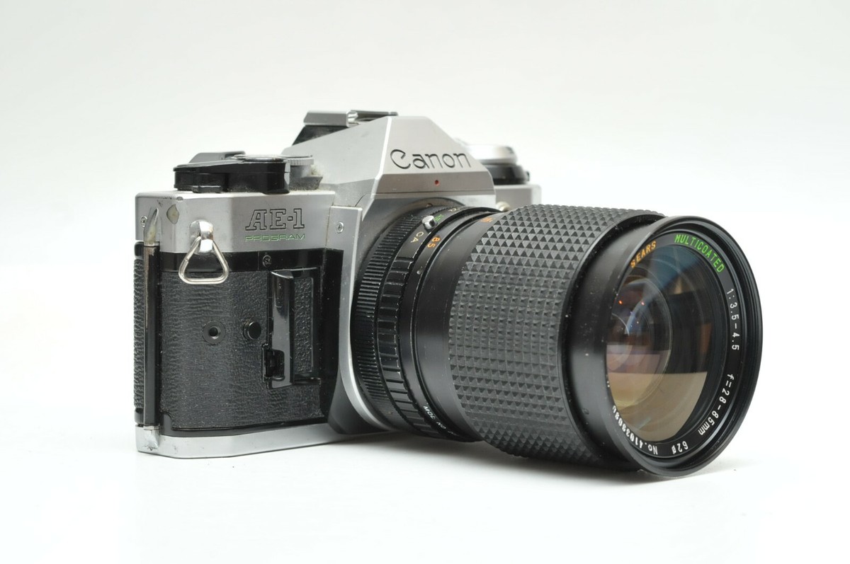 Canon AE-1 Program 35mm Film Camera w/ Sears 28-85 MF Lens | eBay