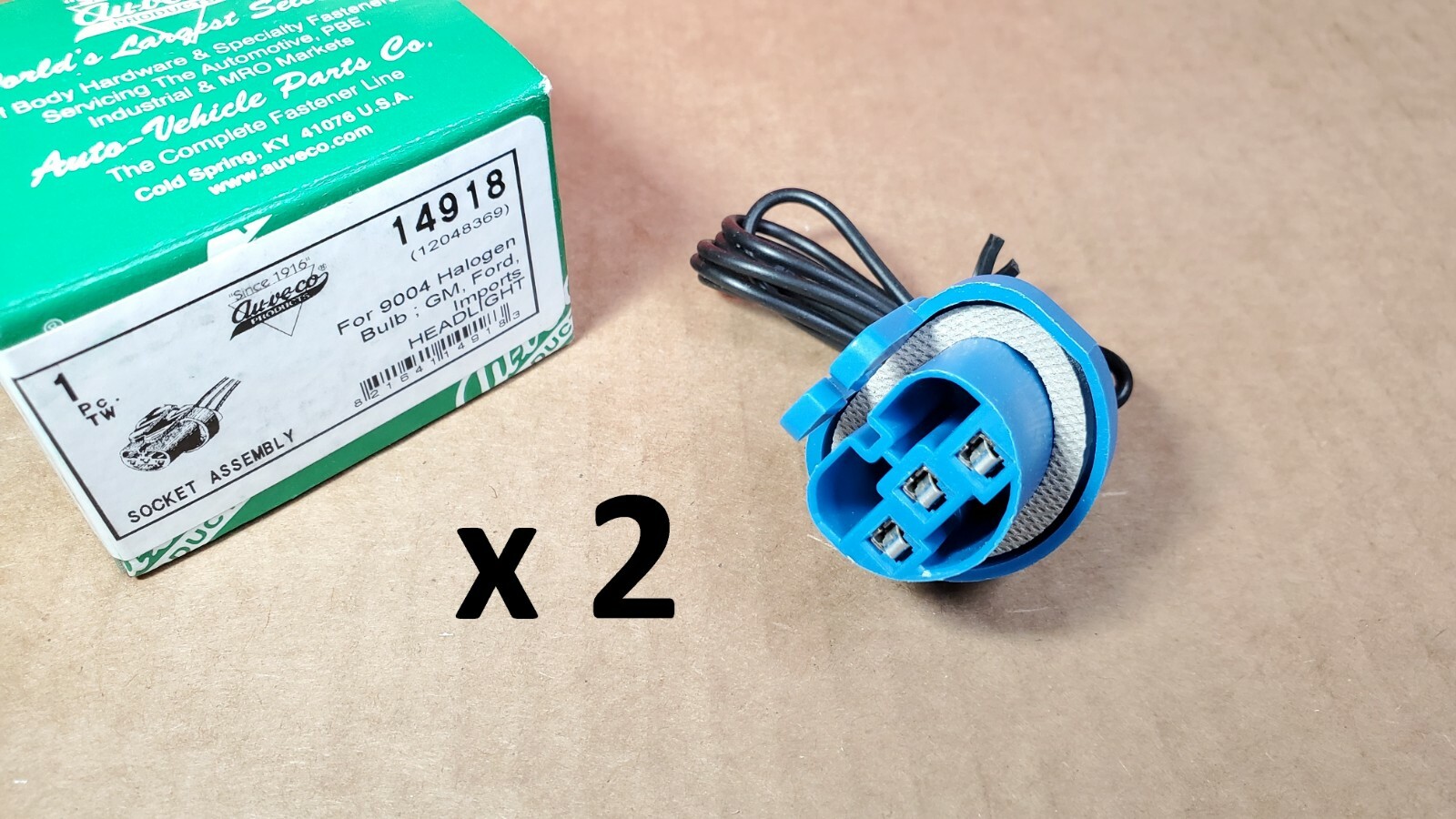 2 Pack / 9004 9007 Halogen Bulb Headlight Pigtail Wiring Harness GM