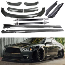 Front Bumper Lip Rear Splitter Spoiler Side Skirt Carbon Fiber For Dodge Charger