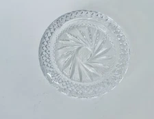 Vintage Heavy Lead Cut Crystal Cigar Cigarette Ashtray EXCELLENT CONDITION