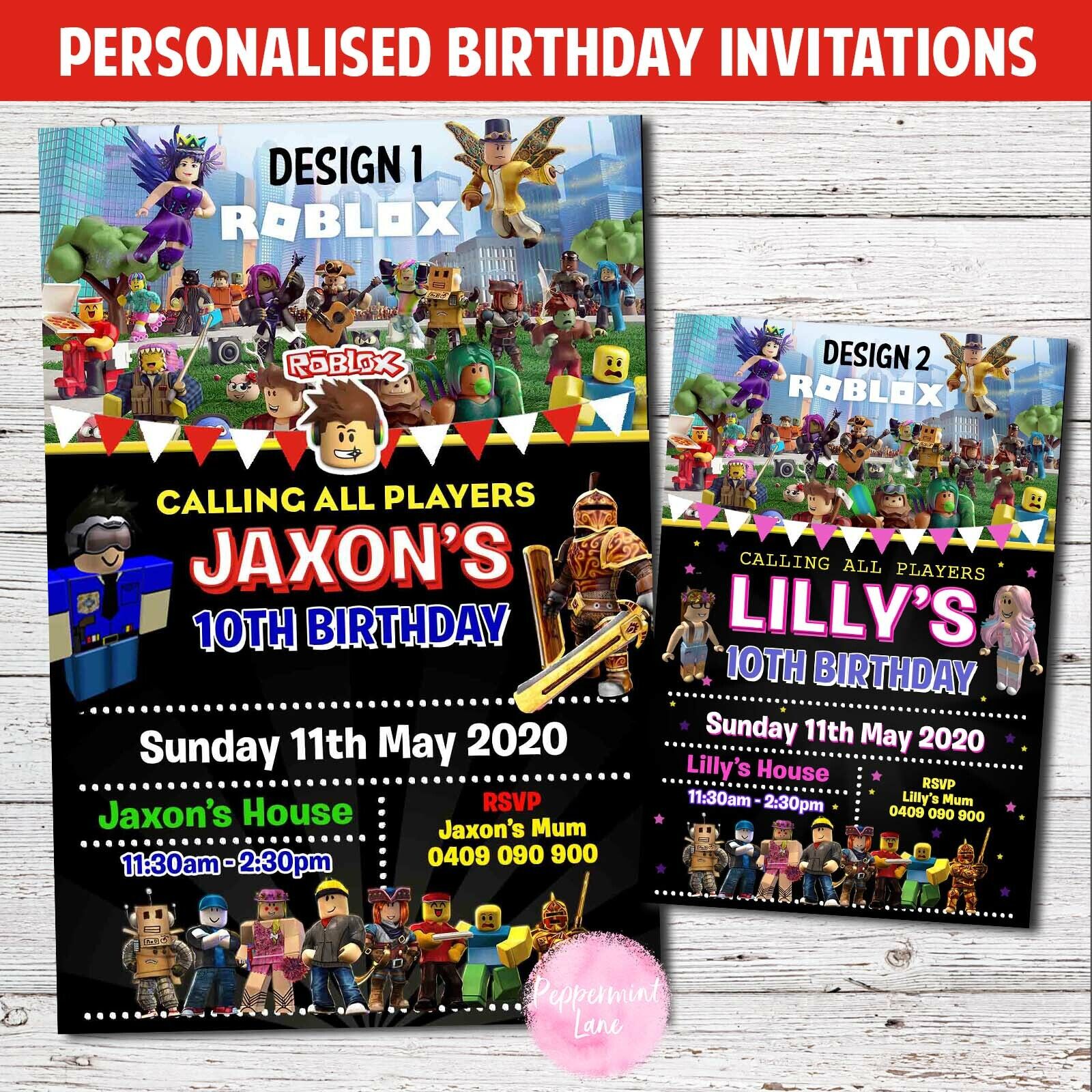 10 Personalised Boys Girls Rugby Birthday Party Invitations