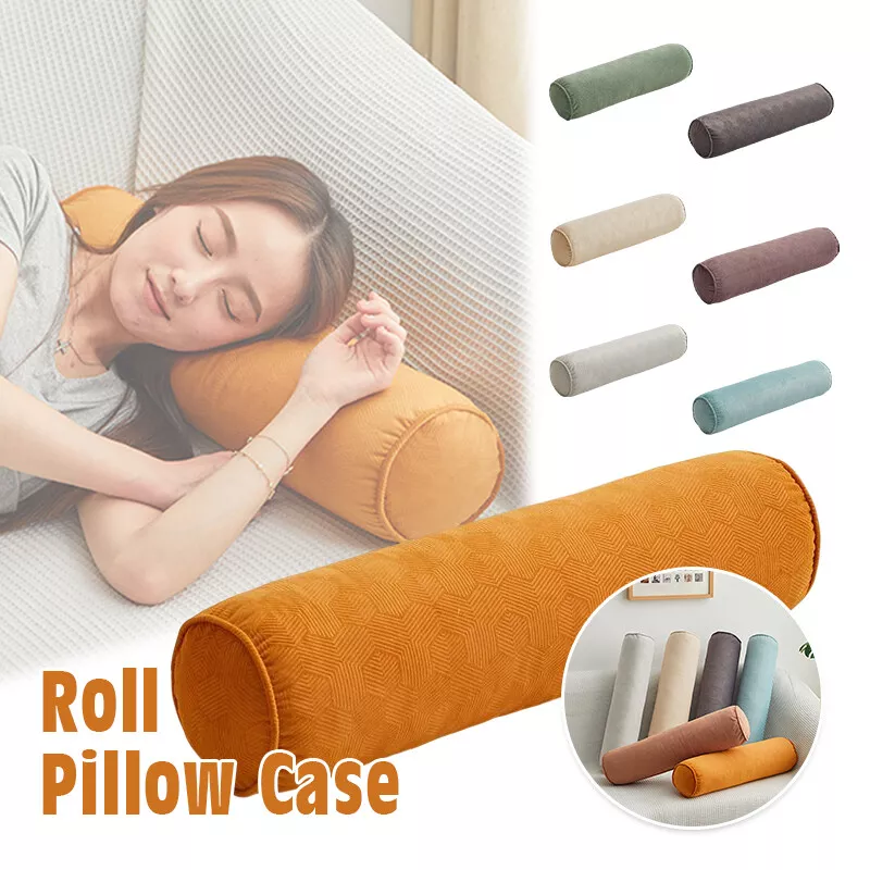 Round Pillow Case Soft Velvet Long Pillow Cover Cervical Roll