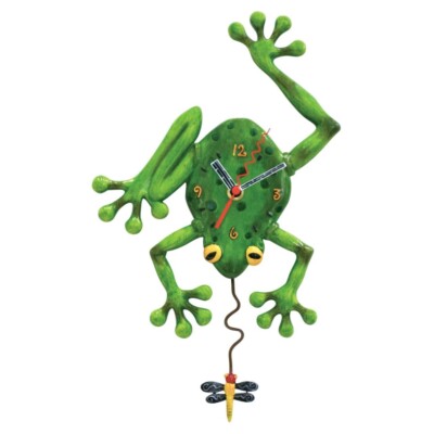 Michelle Allen Designs Frog and Fly Pendulum Kitchen Wall Clock ADC106