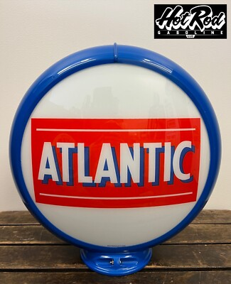 #ad ATLANTIC Reproduction 13.5quot; Gas Pump Globe Blue Body $175.00