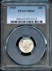 PCGS - Mercury Dime - 10c - 1945 - MS-65 - 5056