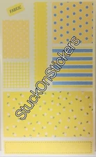 Mrs Grossman Fabric Swatches FRENCH COUNTRY Yellow Stickers Vintage retired 2003