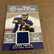2007 Bowman Fabric Future JSY PATCH Steve Smith RC #FF-SS Giants Football (e6)