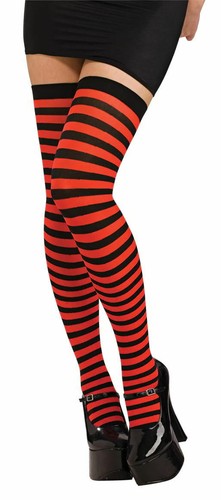 Adult Red/Black Striped Thigh Highs Costume Accessory