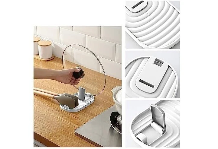Versatile Kitchen Spoon & Lid Organizer – Anti-Mess Stand for Utensils & Pot Lid - Image 3 of 4