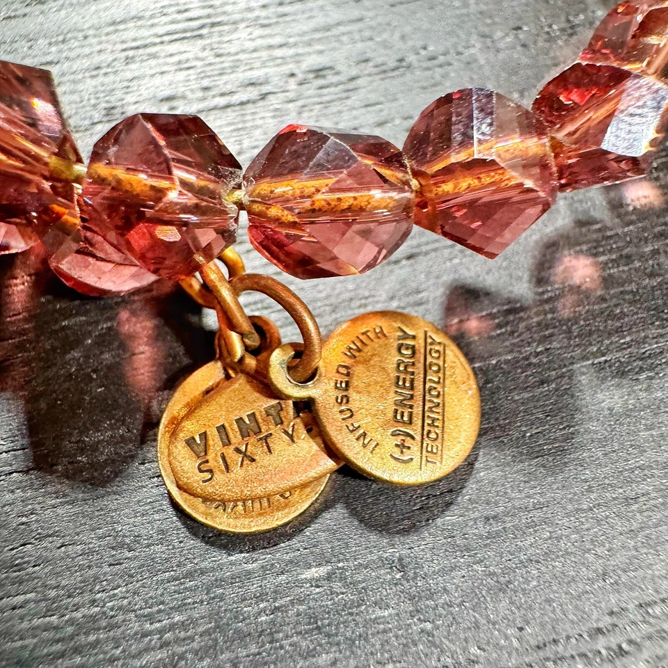 Pulsera ALEX AND ANI OS Oro Rafaeliano Vintage 66 Púrpura Ciruela Vidrio Cuentas Envoltura Foto 3 de 4