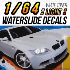 1/64 Scale '10 BMW M3 E92 Head Tail Light WaterSlide Decals Custom for Hot