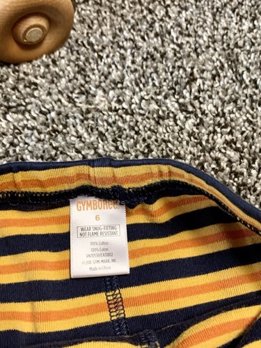 Youth Boys Gymboree Dino Dinosaur blue orange striped Pajama set size 6 - Picture 7 of 7